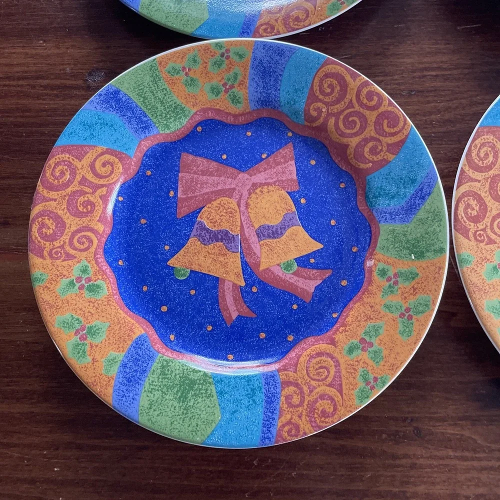 Sango PotPourri Mix & Match Christmas Plates Set of 4 Bells